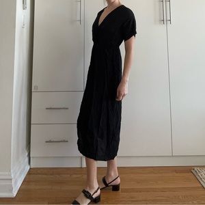 & Other Stories Black Wrap Dress